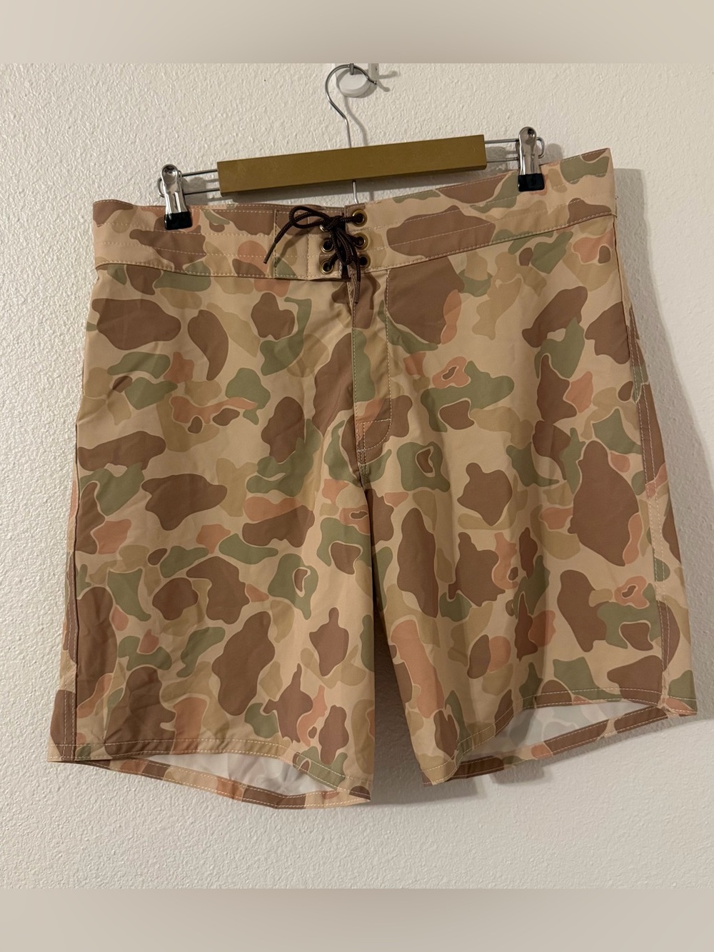 Birdwell 808 Board Shorts WWII Frogskin Camo Mens Size 36 Made In CA